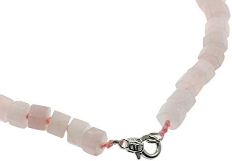 Treasure Bay Stunning Agate Gemstone Chunky Necklace for Women and ladies (Rose Quartz 2), 12-26mm - Image 4