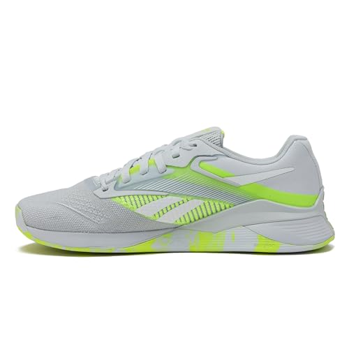 Reebok Nano X4 Mens Shoes, Cross Training Gym Sneakers for Men, Moon/Digital Lime/Footwear White, 12