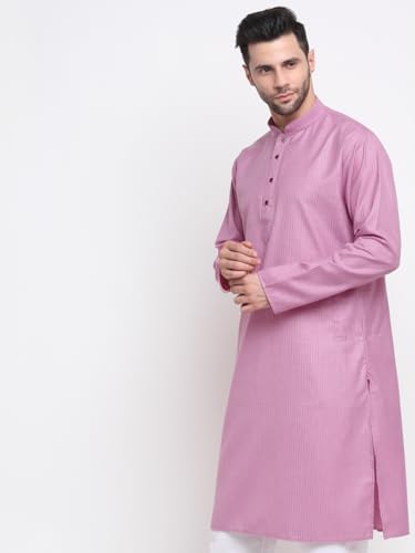Image of KRAFT INDIA Men Cotton Stripped Kurta ONLY