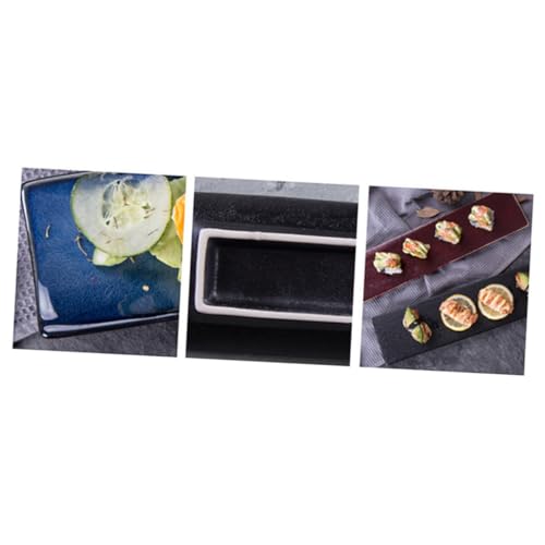 Plato rectangular de cerámica para sushi estilo japonés miniatura 5