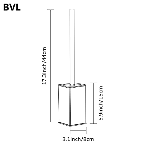 BVL Brosse Toilettes WC Noir, Brosse WC en Acier Inoxydable, Brosses WC et Supports Carrés pour la Salle de Bain