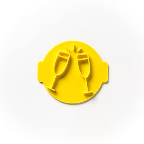The Cookie Cutter Hub Champagne Glasses Embosser /Stamp for Cupcakes Fondant Icing Clay Cake Baking Decoration