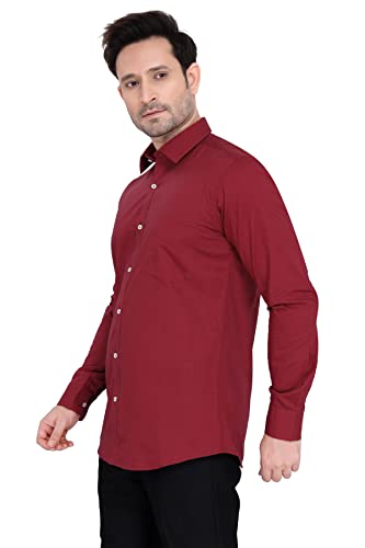 Image of Faubourg Cotton Blend 5377-5382 Men's Solid Plain Full Long Sleeve Slim Fit Formal Shirt