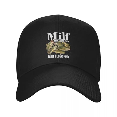 Casquette de baseball MILF poisson humour homme snapback réglable pour été sport