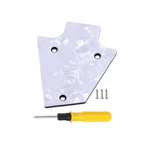 Yibuy 3-Ply Guitar Truss Rod Cover for Electric Guitar White with Screws Kit White Pearl