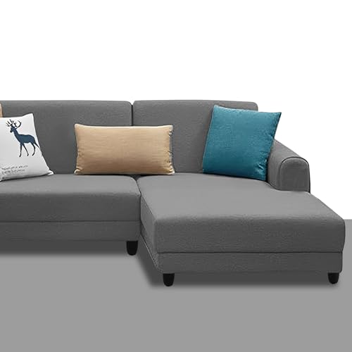 Image of Kraven RHS 4 Seater L Shape Sofa Set for Living Room (Dark Grey Fabric) Premium Fabric Sofa