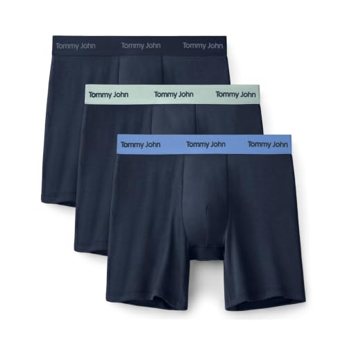 Image of Tommy John Men's Luxe Modal 6 inch Mid-Length Boxer Brief Underwear 3-Pack
