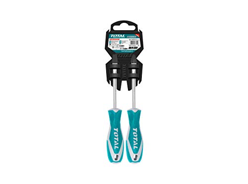 Image of TOTAL 2 Pieces Screwdriver Set -Chrome Vanadium (Cr-V) High Durability (2 Pcs Phillips & Flat Screwdrivers Set)