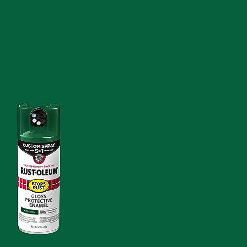 Image of Rust-Oleum Stops Rust Custom 5-in-1 Spray Paint, Gloss Hunter Green | Rust Preventive Enamel, Multi Surface (Metal, Wood and More), Adjustable Dial for Better Control, Fast Dry, Comfort Tip