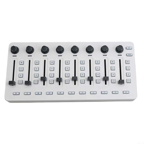 Sileduove Consola de mezcla MIDI inalámbrica, controles personalizables, 8 juegos de codificadores giratorios de 360 grados, controlador MIDI, 43 teclas de control asignables, controlador MIDI de