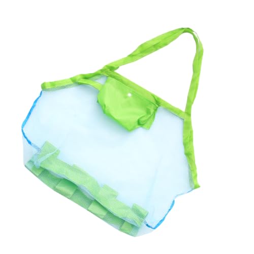 IMIKEYA Saco de Almacenamiento de Playa para Mochila de Malla Grande con Cordón Bolsa Práctica para Juguetes de Exterior para Actividades al Aire Azul
