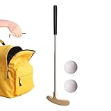 Minigolfschläger Golf-Putter mit 2 Metallbällen, Mini Golf Schläger aus Edelstahl mit Zinklegierung Kopf und TPR Griff, Tragbarer Putter für Zuhause, Büro und Reise