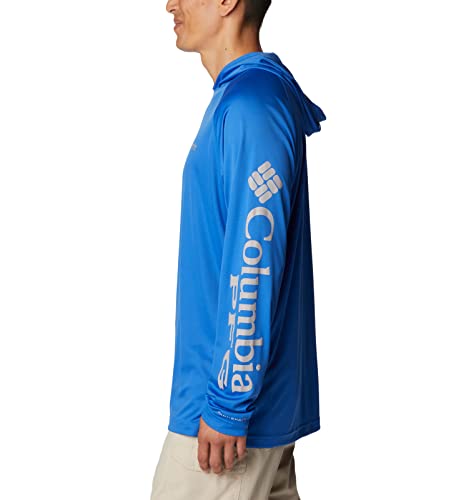 Columbia Men's Terminal Tackle Hoodie, Vivid Blue/Cool Grey Logo, Large #TOP3