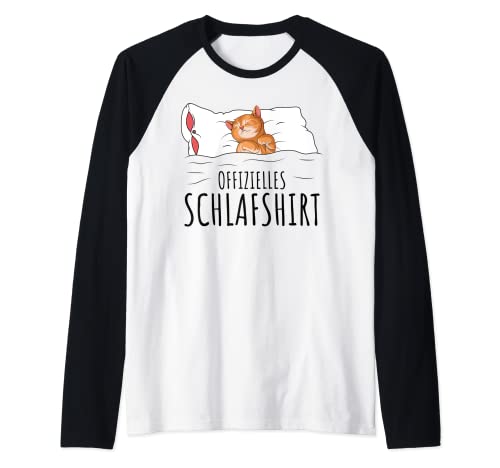 Offizielles Schlafshirt Katze Schlafanzug Katzen Raglan