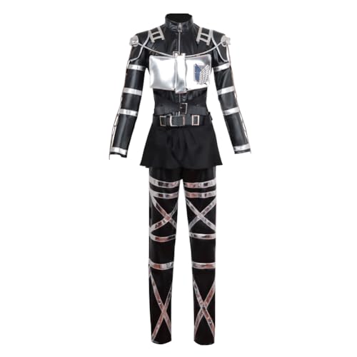 Anjinguang Eren Jaeger Costume de cosplay Levi Tenue de cosplay Uniforme du corps d'enquête Noir Costume de bataille d'Halloween Fête complète