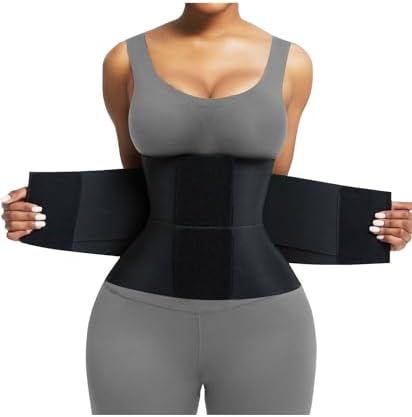 FeelinGirl Waist Trainer Belt Cincher Corset Tummy Control Faja Body Shaper | Hourglass Shaping, Triple Wrap, Hook-loop Closure, Postpartum Gym Workout, Underbust Girdle, Perspiring Fabric