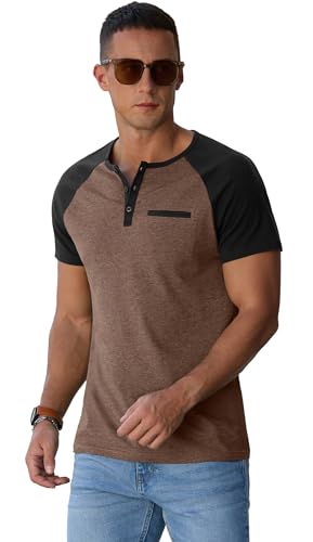 Image of Sailwind Men's Cotton Henley Short Sleeve Casual T-Shirts with Pocket