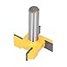 ERYUE Surfacing Router Bit Strong 4 Flute Tipped Slab Flattening Planing Tool for Woodworking Milling Cutter, Suitable for Various Materials (12mm Handle)