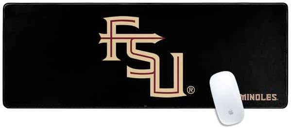 Skinit Large Gaming Mouse Pad - Officially Licensed FSU Seminoles Black Design with Stitched Edges, Waterproof, Non-Slip Rubber Base, Desk Mat for Keyboard & Mouse, 31.5" x 11.8" inches