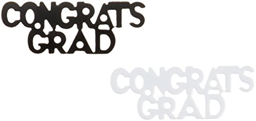 Congrats Grad Fanci-Fetti (black & white) Party Accessory  (1 count) (.5 Oz/Pkg)