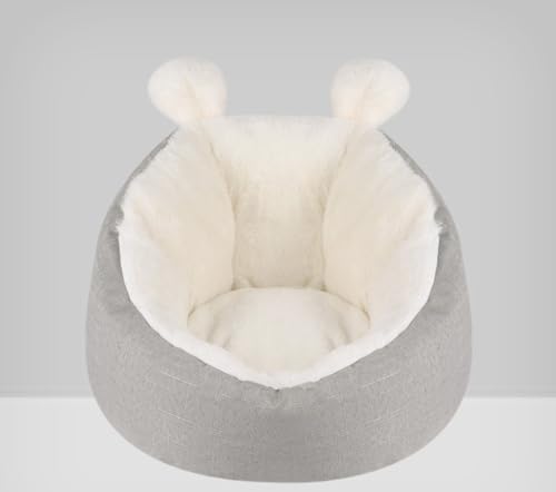 LumoLightかわいいウサギ耳背高い背猫小屋、猫ベッド暖かい、猫 布団,猫 マット,ペットベッド、犬小屋、猫 冬用ベッド、猫ハウス、猫 ベッド、犬 ベッド 、7キロ以下ペットハウスに適用します (A,M)