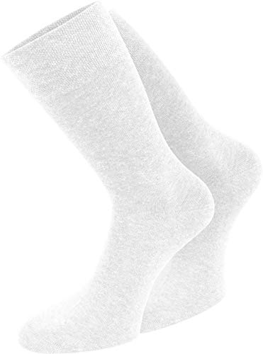 Circle Five 6 Paar Gesundheitssocken ohne Gummidruck, wählbar - breiter Piqué-Bund aus Baumwolle Farbe Weiß Größe 43/46