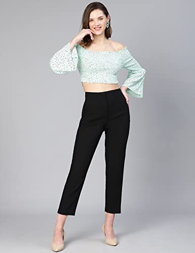 Image of oxolloxo Women Polyster Dot Print Smocked Off - Shoulder Top