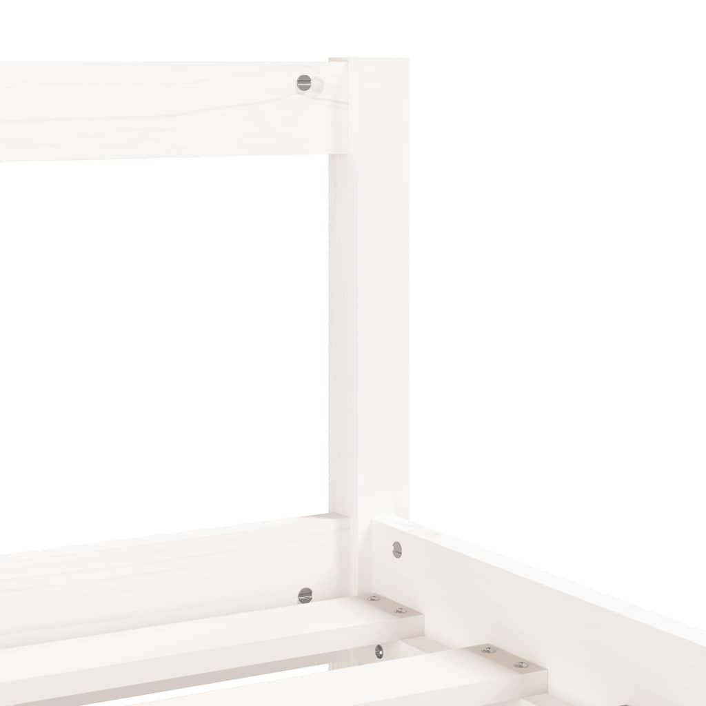 vidaXL Estructura de Cama para Niños, Somier Infantil con Cabecero, Marco de Cama, Mueble para Dormitorio, Madera de Pino Blanco 80x160 cm
