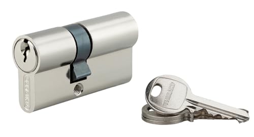 Cilindro europeo a doppia entrata SA 25x35mm, antisfilamento, nichel, 3 chiavi - THIRARD