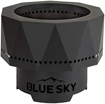 Blue Sky Outdoor Living Ridge Portable Fire Pit, Portable Smokeless Fire Pit with Carrying Bag, Black