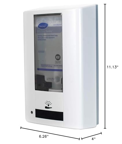 Image of Diversey IntelliCare Hybrid Hand Hygiene Dispenser, White, 6 Pack | Foam and Liquid Compatible, Large Sight Window, Dual Dosage Settings, ADA Compliant, Battery Assisted