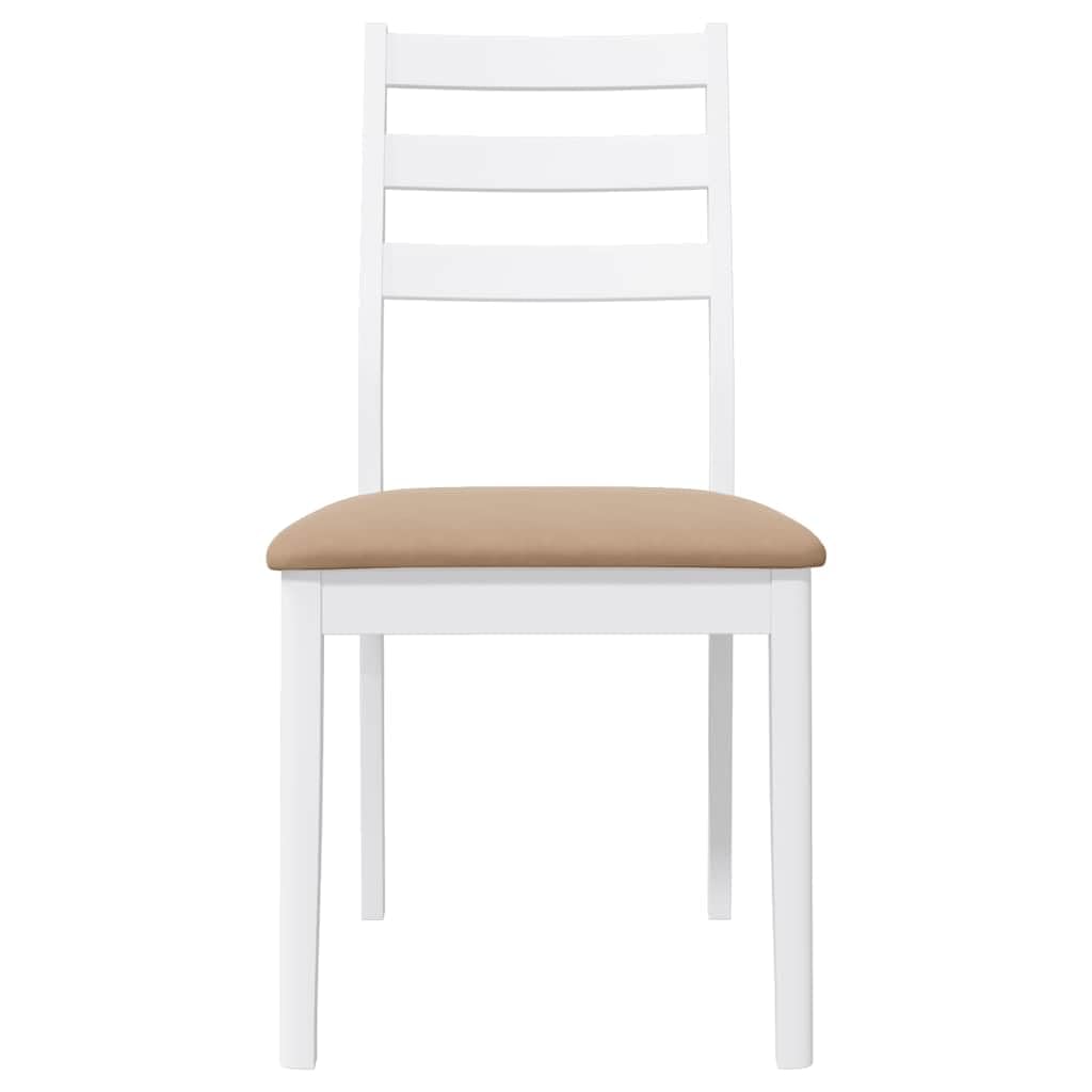 Sillas de comedor con cojines 2 piezas de madera maciza de caucho blanco – Sillas ergonómicas con respaldo cómodo para sentarse durante mucho tiempo, resistente a los golpes y duraderas, ideal