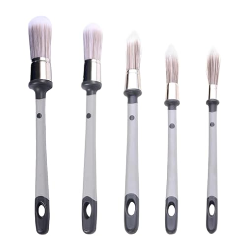 5 Piezas Pinceles De Pintura para Zócalo y Bordes, Pinceles Redondos Puntiagudos, Brocha Pintura Borde De Precisión con Mango, Tamaño Mixto, para Bordes De Paredes De Casas Colorear Zócalos Esquinas