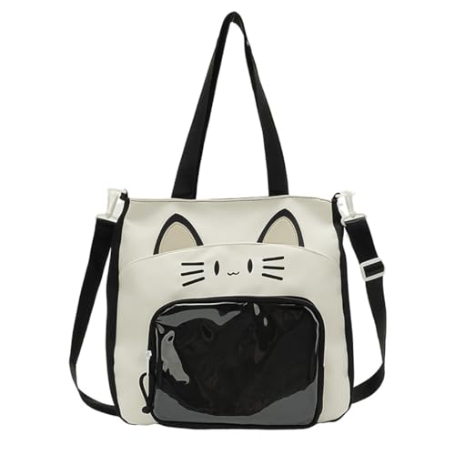Sac bandoulière chat mignon ItaBag transparent noir pour école et conventions d'anime