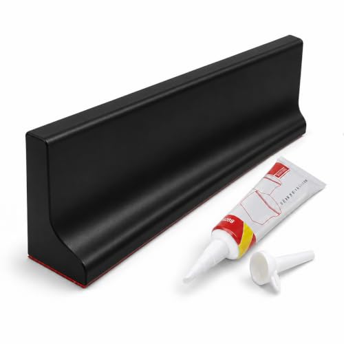 Image of Shower Water Barrier 2 Metre, Black Silicone Shower Threshold Water Dam 5cm, Bathroom Water Stopper Strip with Waterproof Adhesive, Wet & Dry Floor Separation, Easy Cut to Fit