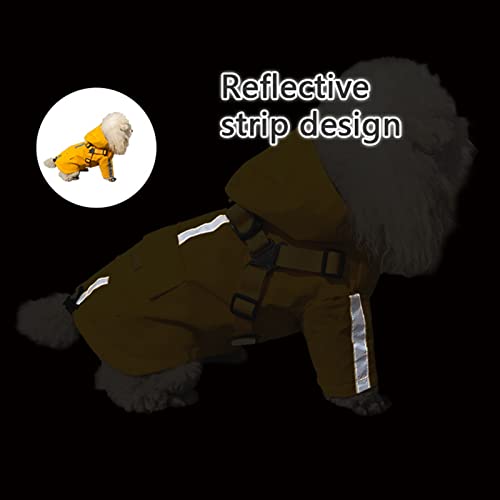 Leasote Pet Raincoat Hooded Design Reflective Strip Adjustable Buckle Zipper Closure Back Pocket Waterproof With Traction Ring Small Medium Large Dogs Rain Jacket, Puppy Clothes For Outdoor Travel Y #TOP2