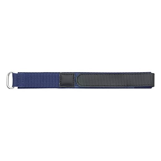 Eichmüller Bracelet de montre en tissu avec fermeture Velcro Bleu foncé 18 mm