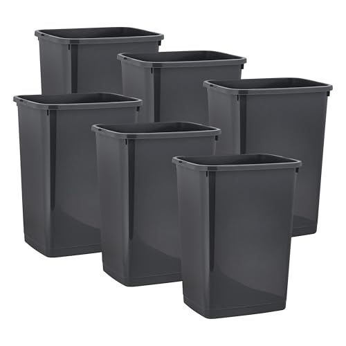 Superio Large Kitchen Trash Can 13 Gallon, 52 Qt Waste Bin for Kitchen, Garage, Indoor and Outdoor Trash Can (6, Dark Grey)