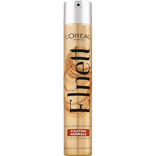 L'Oréal Paris - Laque Fixation Normale - Tenue Longue Durée 24H Indétectable - Maintien Souple Sans Résidus - Nouvelle Formule - Enrichi en Vitamine B5 -...