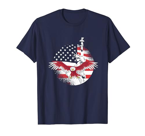 Freiheitsstatue Adler 4. Juli Independence Day T-Shirt