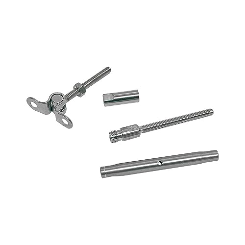 Prolinemax Marine Boat SS T316 Swageless & Deck Toggle Turnbuckle para Cable de Acero 1/8" miniatura 6