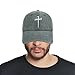 Christan Jesus Cross Baseball Cap Embroidered Dad Hat Adjustable Fashion Hats for Men Women Polo Trucker Unisex Style Headwear(Grey)