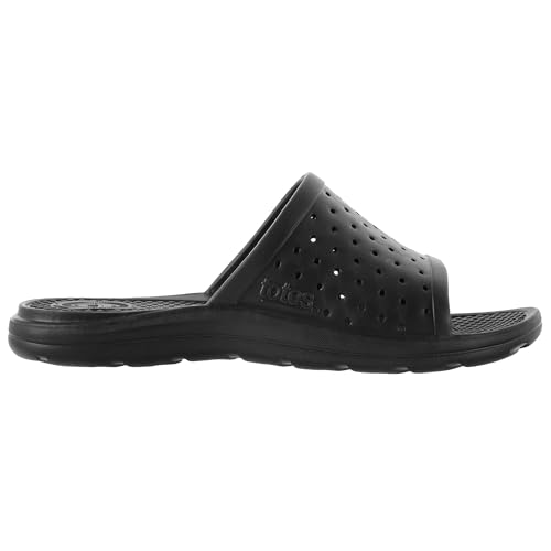 Image of Totes Men's Everywear Slide Sandals Lightweight Waterproof Comfort Slides with Cushioned Footbed for Pool, Beach & Everyday Wear