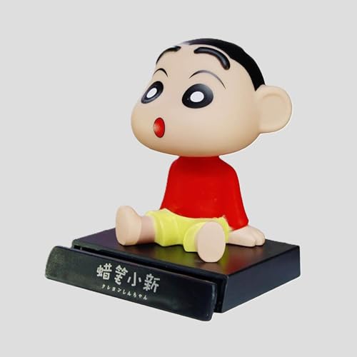 Image of Awestuffs Phone Holder Bobblehead Action Figure for Car Dashboard, Office Desk & Study Table (Pack of 1) (Shinchan)