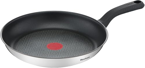 Tefal Comfort Max - Sartén de 26 cm, Apto inducción, antiadherente, revestimiento titanio, Thermo-signal, sin PFOA, apto lavavajillas y horno, acero inoxidable