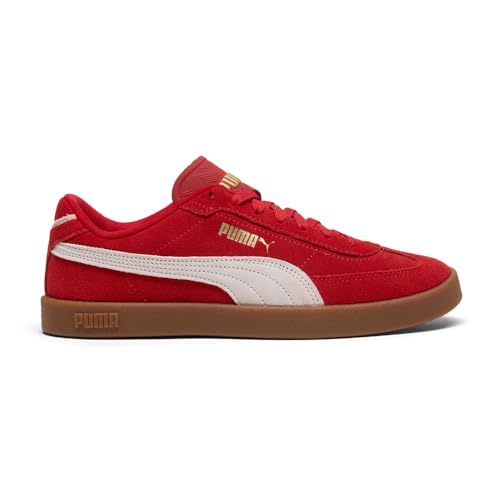 PUMA Club II Era Suede Women's Sneaker, 10 B(M) US, Red-White-Gold