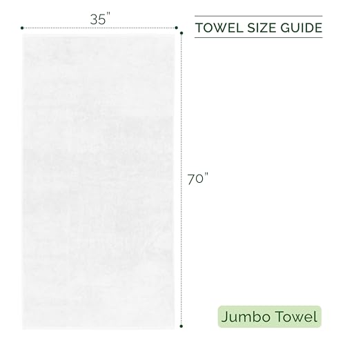 Image of Elegant Comfort 100% Turkish Cotton Corduroy Ribbed Luxury Jumbo Bath Towel Ultra Soft - 35 x 70 Inch - Luxury Spa Premium Hotel Quality Highly Absorbent and Quick Dry Large Bath Towel, White