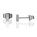 G23 Titanium Earrings Studs Small Bar Hypoallergenic Earrings for Women Men, Mini Dainty Brushed Matte Rectangle Helix Cartilage Tragus Earrings Fashion Earrings Jewelry