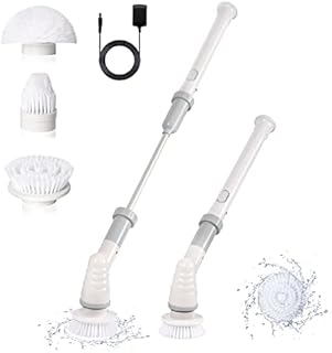 Electric Spin Scrubber Power Cleaning Brush Bathroom Floor Scrubber,Cordless Grout Power Shower Cleaner with 3 Replaceable Rotating Brush Heads for Tile, Floor, Bathtub,Kitchen, Pool