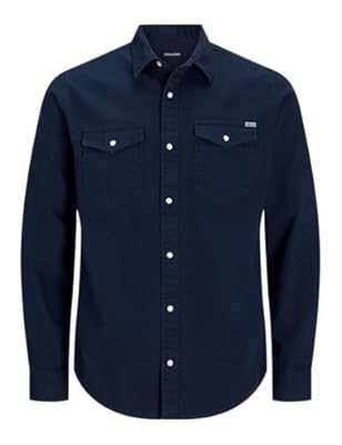 Jack & Jones Jjesheridan Shirt L/S Noos Camisa Dark Navy Fit:Slim M Hombre